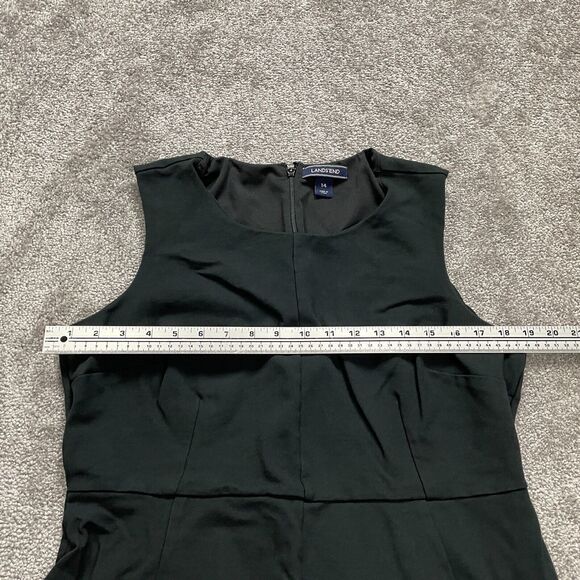 Lands' End Sheath Dress Womens 14 Black Sleeveless Pockets Round Neck Workwear - Picture 14 of 16